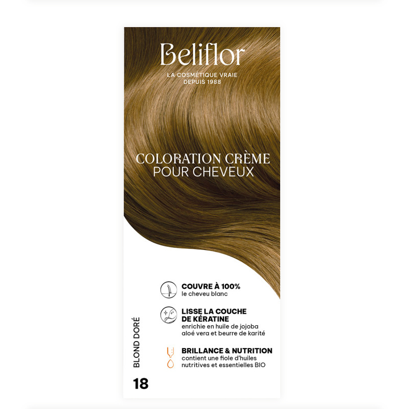 Coloration crème n°18 - Blond doré - Étui de 135ml