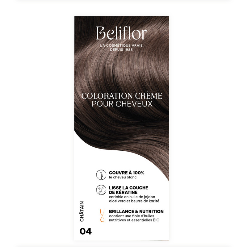 Coloration crème n°4 - Châtain - Étui de 135ml