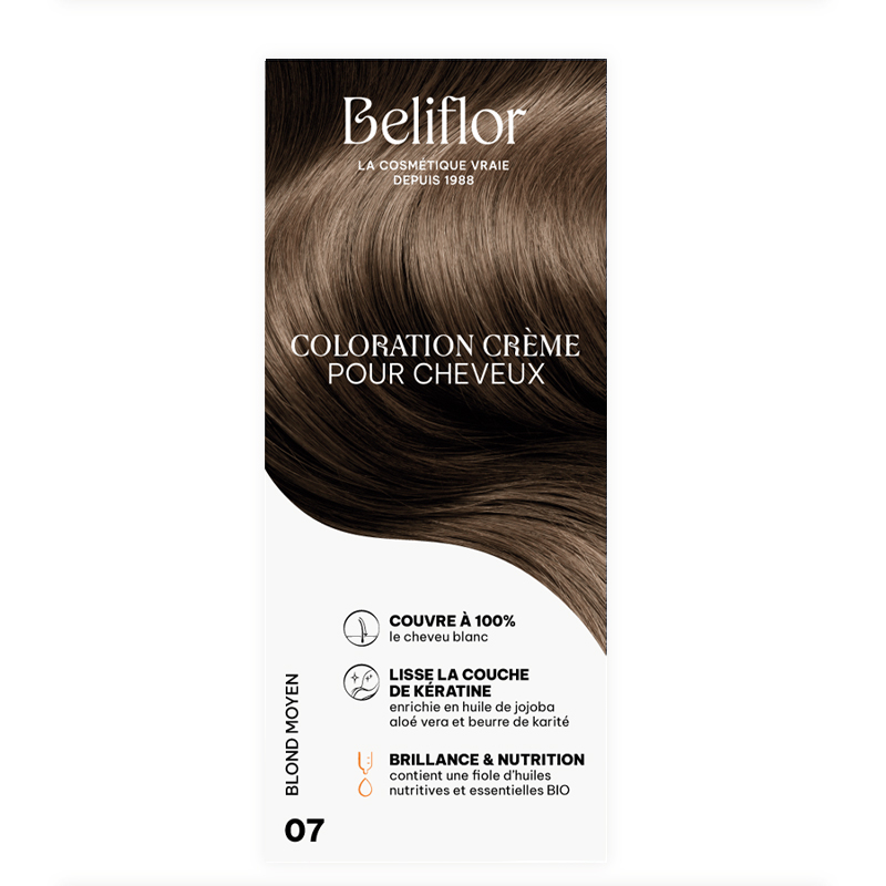 Coloration crème n°7 - Blond moyen - Étui de 135ml
