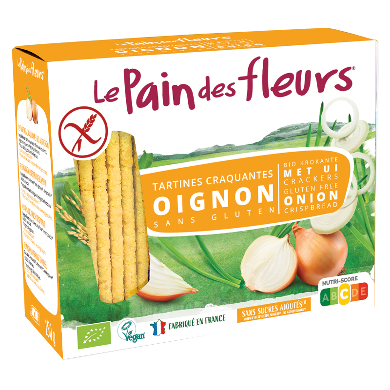 Tartines craquantes bio apéritif sans gluten - Oignons - 150g