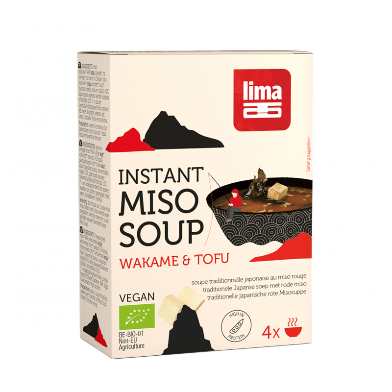 Soupe instantanée - Miso rouge, tofu et wakamé - 4x10g