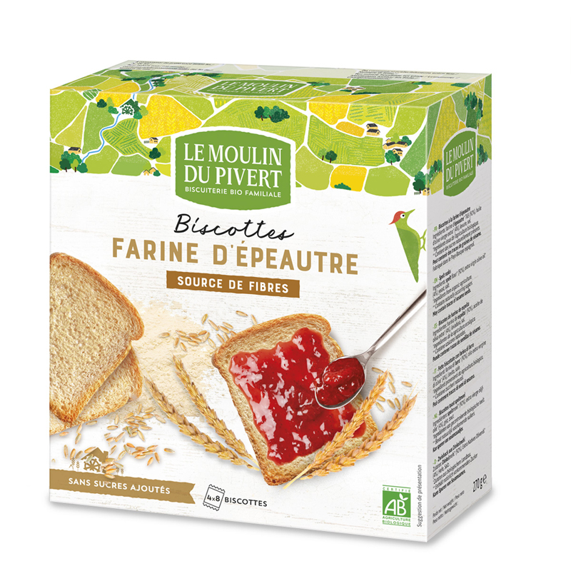 Biscottes à la farine d'épeautre - 270g