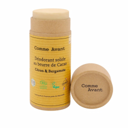Déodorant solide au beurre de cacao, citron et bergarmote bio - 50g
