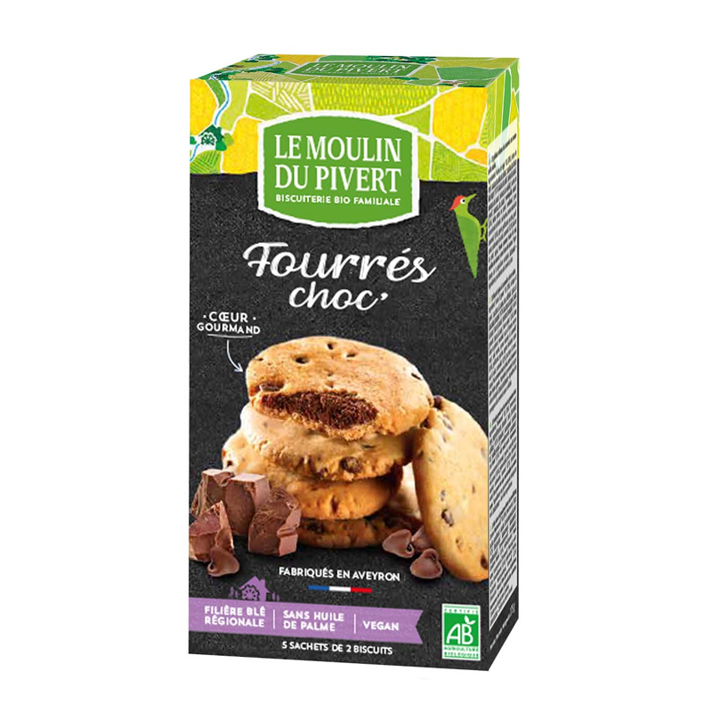 Cookies bio fourrés au chocolat - 175g