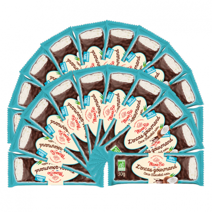 Barre à la noix de coco et chocolat noir bio - Lot de 20x35g