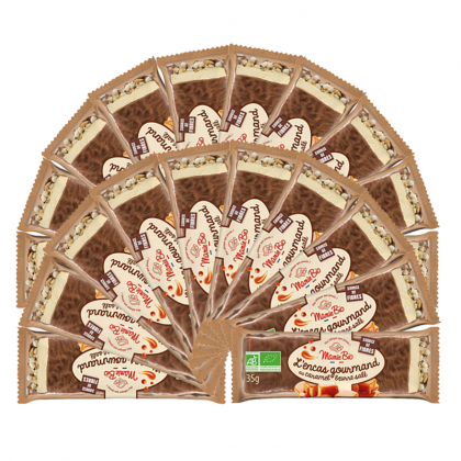 Barre au caramel beurre salé et chocolat bio - Lot de 20x35g