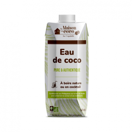 Eau de coco nature bio et équitable - 50cl