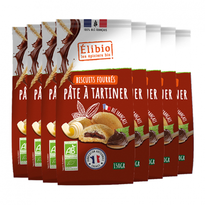 Biscuits bio fourrés à la pâte à tartiner - Lot de 8x150g
