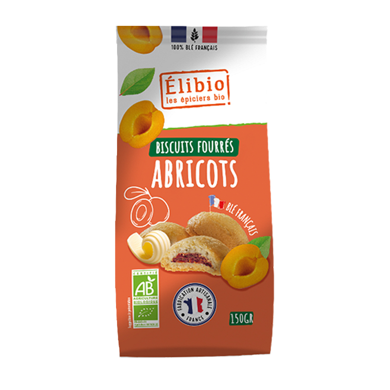 Biscuits bio fourrés à l'abricot - 150g