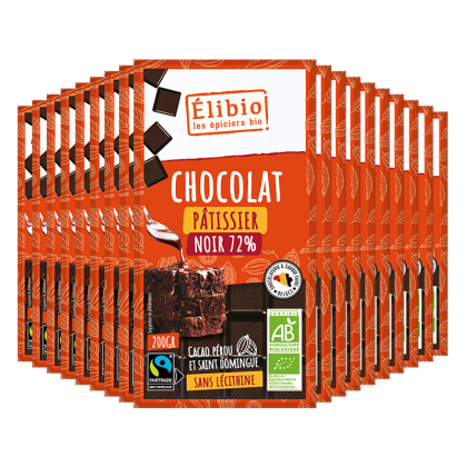 Chocolat noir bio spécial dessert - 56% de cacao - Lot de 18x200g