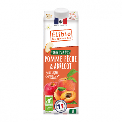 Jus de pomme pêche abricot bio sans sucre ajouté - Tetra 1L