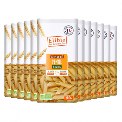 Penne blanches bio - Lot de 12x500g