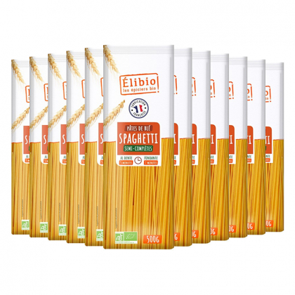 Spaghetti semi-complets bio - Lot de 12x500g
