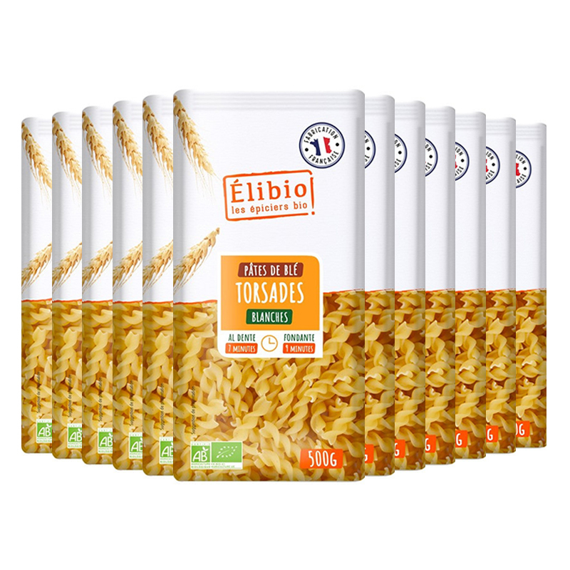 Torsades blanches bio - Lot de 12x500g