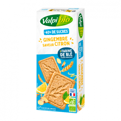Sablés bio réduit en sucres - Gingembre citron - 132g