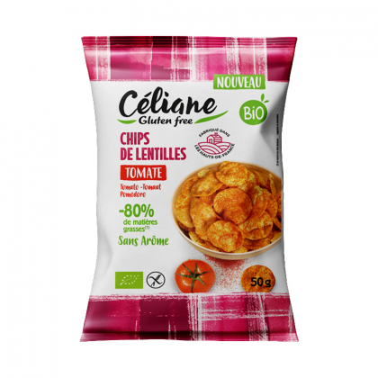Chips bio sans gluten - Lentilles corail et tomate - 50g