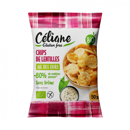 Chips bio sans gluten - Lentilles corail et ail des ours - 50g