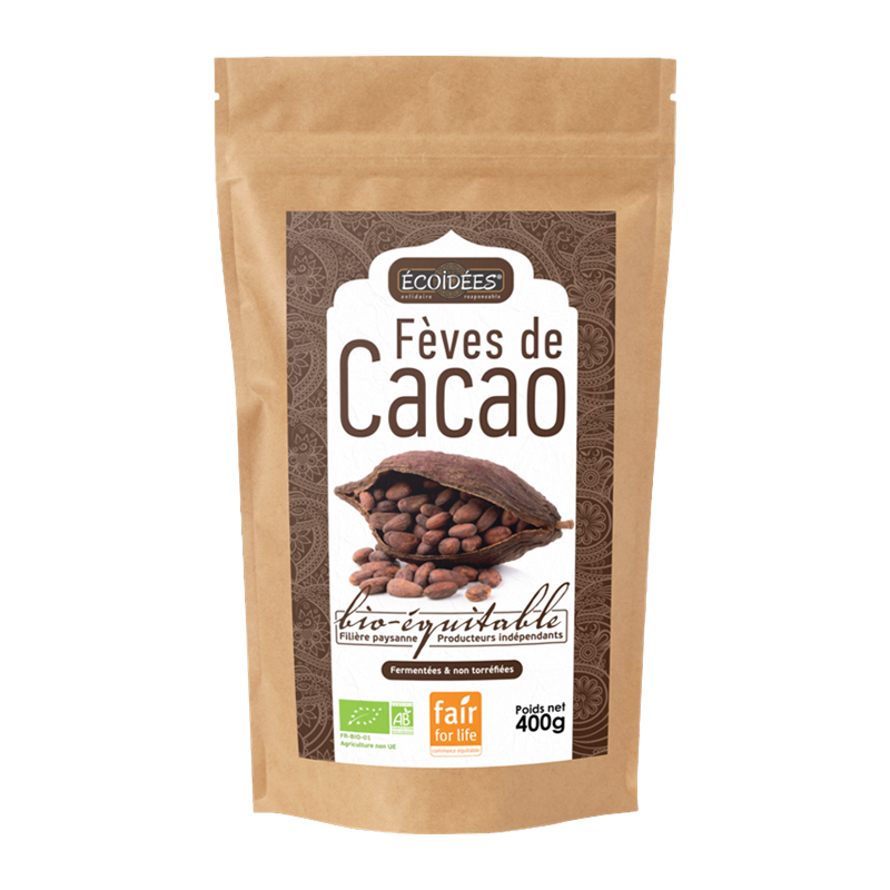 Fèves de cacao entières bio - 400g