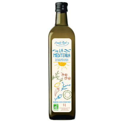 La Méditerra - Mélange d'huile de tournesol, d'olive et sésame toasté bio - 1L