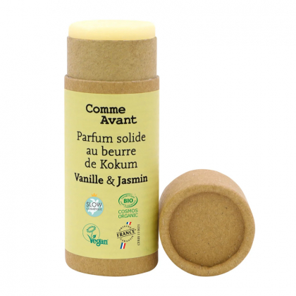 Parfum solide au beurre de kokum bio - Vanille et jasmin - 20g