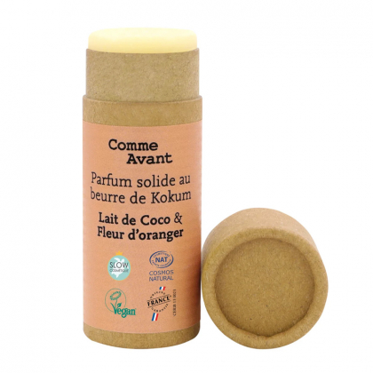 Parfum solide au beurre de kokum bio - Lait de coco et fleur d'oranger - 20g