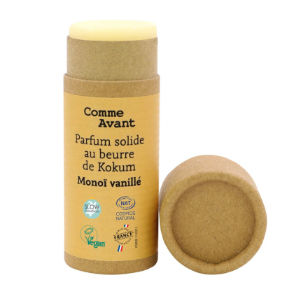 Parfum solide au beurre de kokum bio - Monoï vanillé - 20g