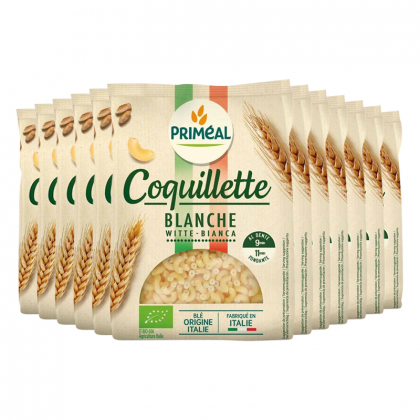 Coquillettes blanches bio origine Italie - Lot de 12x500g