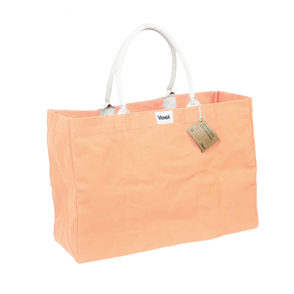 Sac cabas en fibres 100% bio - Orange pêche