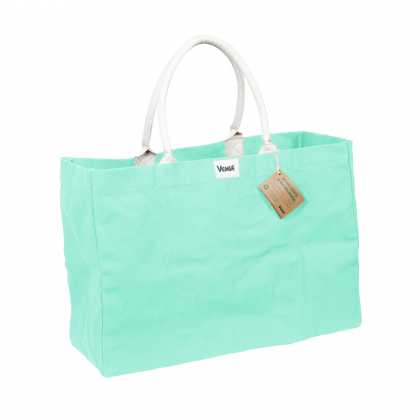 Sac cabas en fibres 100% bio - Turquoise menthe
