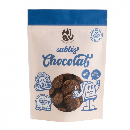 Sablés au chocolat bio, vegan et sans gluten - 120g