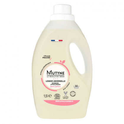 Lessive liquide universelle hypoallergénique - Bébé et peaux sensibles - 1,5L
