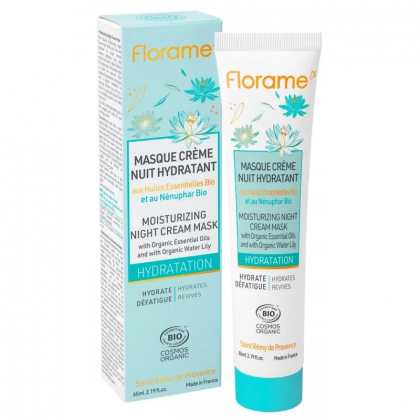 Masque crème hydratant pour la nuit au nénuphar bio - 65ml
