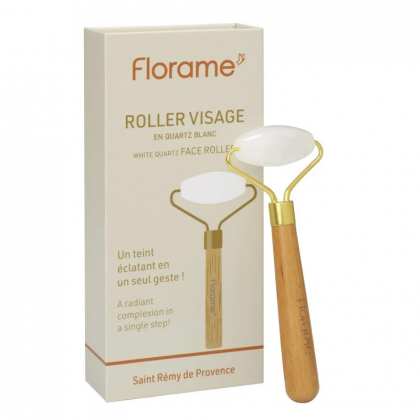 Roller de massage pour le visage en quartz blanc