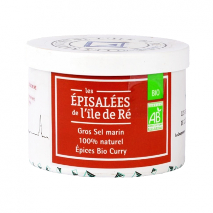 Gros sel aux épices bio et curry - Pot de 150g