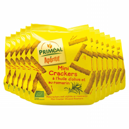 Mini Crackers à huile d'olive et au romarin - Lot de 12x100g