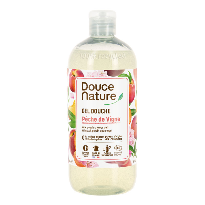 Gel douche bio à la pêche de vigne - 500ml