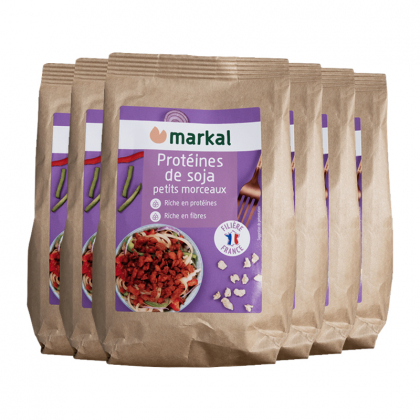 Protéine de soja texturé bio, petits morceaux - 6x175g
