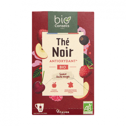 Thé noir bio aux fruits rouges - Boite de 20 sachets