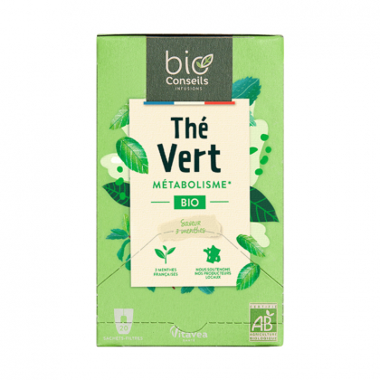 Thé vert bio aux 3 menthes - Boite de 20 sachets