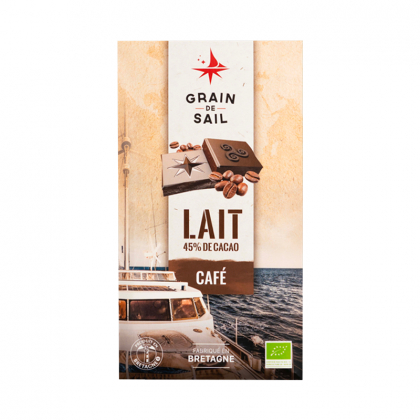Chocolat au lait bio au café - 45% de cacao - 100g