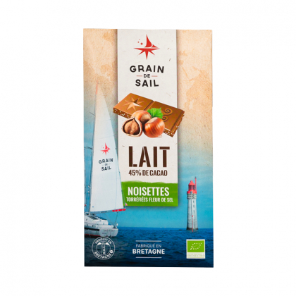 Chocolat au lait bio aux noisettes torréfiées - 45% de cacao - 100g