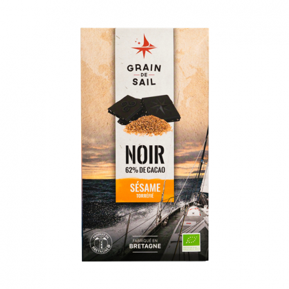 Chocolat noir bio aux graines de sésame - 62% de cacao - 100g