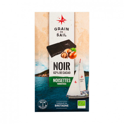 Chocolat noir bio aux noisettes torréfieés - 62% de cacao - 100g