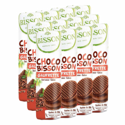 Choco Bisson - Biscuits bio gaufrette cacao - Lot de 12x240g