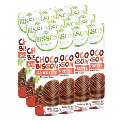 Choco Bisson - Biscuits bio gaufrette cacao - Lot de 12x240g