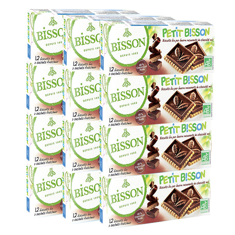 Petit Bisson - Biscuits au chocolat noir - Lot de 12x150g