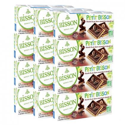 Petit Bisson - Biscuits au chocolat noir - Lot de 12x150g