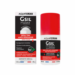 Roll'on chauffant anti-douleur GSIL au silicium - 40ml