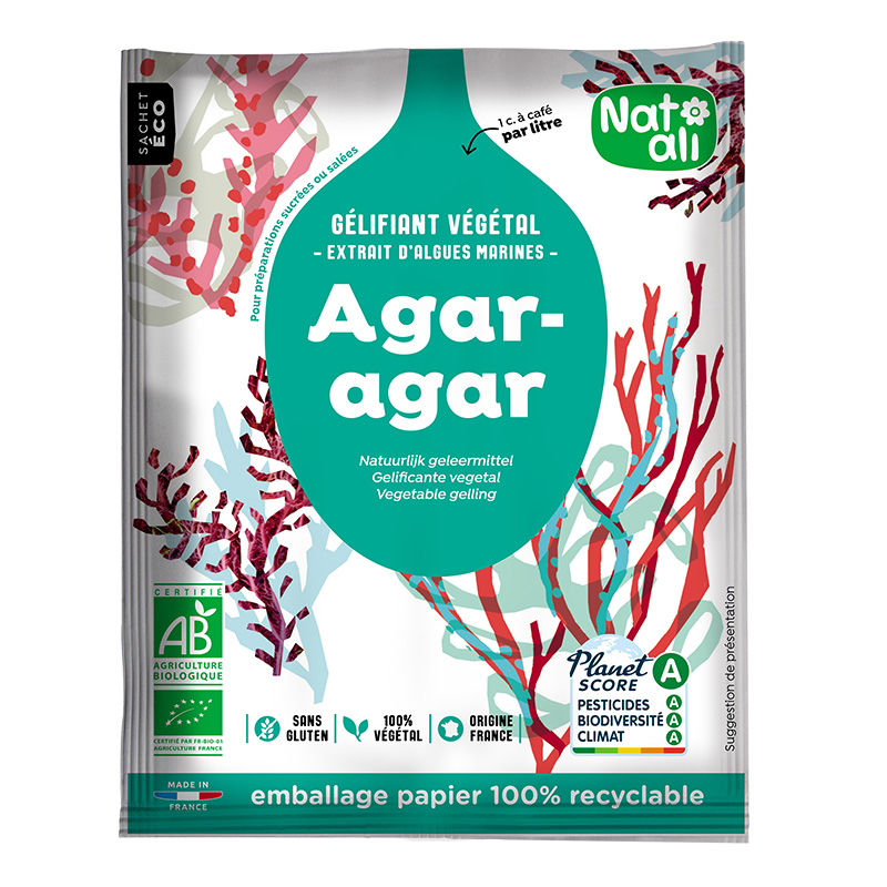 Agar-Agar bio gélifiant végétal - Sachet de 50g