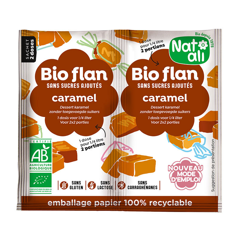 Bioflan caramel bio sans sucre ajouté - 2 sachets de 5g